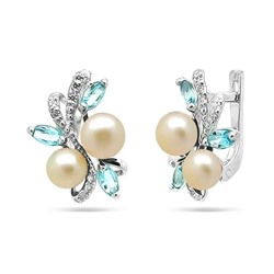 Серьги из серебра жемчуг, С1336рг