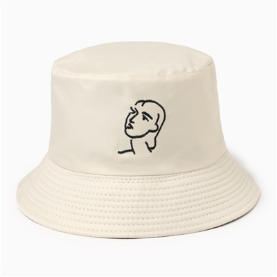 Панама женская двусторонняя MINAKU «Лицо», бежевая, размер 56-58