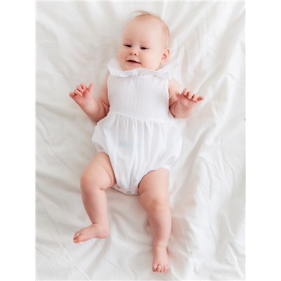 Боди для девочки с воротником MINAKU, рост 62-68 см, белое