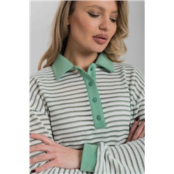 Джемпер-поло из жаккарда М325369пб