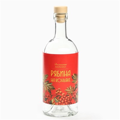 Подарочный набор для приготовления настойки «Рябина на коньяке», набор трав и специй 74 г, бутылка 500 мл., инструкция