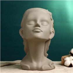 Фигурное кашпо для цветов «Лилит», 2.3 л, 25×14 см, керамика, серое