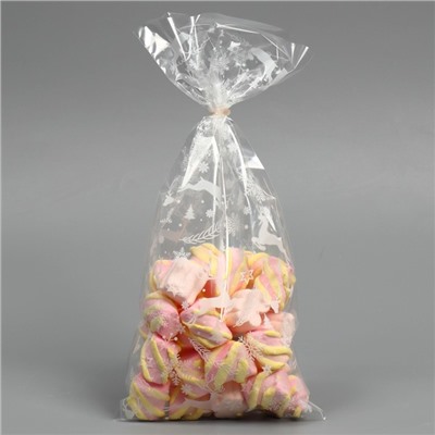 Пакет подарочный новогодний пропиленовый «Олени», 14×29 см