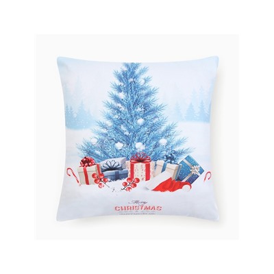 Наволочка декоративная новогодняя «Этель. Christmas» 40×40 см, бело-голубая