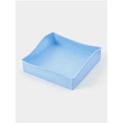 Форма для выпечки Доляна «Квадрат», 20.5×5 см, силикон, светло-голубая