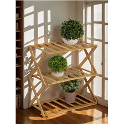 Подставка для цветов Greengo, 3 полки, 50×25×46 см, напольная, бамбук