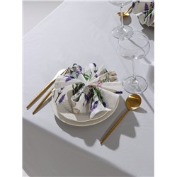 Набор салфеток с декоративными кольцами «Этель» Lavender, 40×40 см - 4 шт., 100% хлопок, саржа