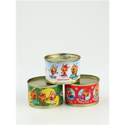 Леденцы монпансье в консервной банке «Три кота Новый год» 3 шт.
