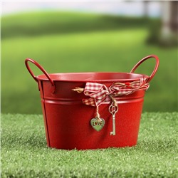Кашпо «Ведерко Рустад», 14×11×9 см, красное