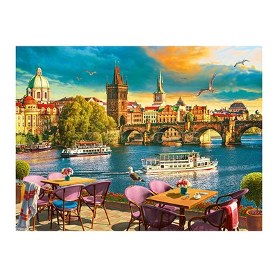Холст с красками 40х50 по номерам "Вечерняя прага" (24 цв.)