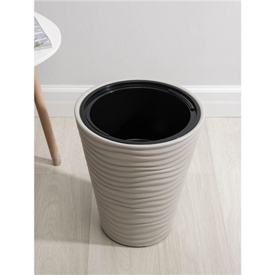 Кашпо для цветов со вставкой IDEA «Дюна», 19.5 л, пластик, кремовый