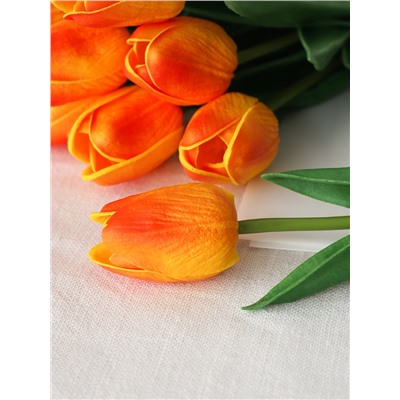 Цветок искусственный Тюльпан 30 см желто-красные / 1205 /уп 200/1200/ латэкс