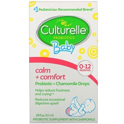 Culturelle, пробиотики «Спокойствие и комфорт», в виде капель с ромашкой, для детей от рождения до 12 месяцев, 8,5 мл (0,29 жидк. унции)