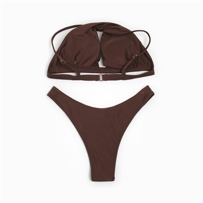 Купальник раздельный с люрексом женский MINAKU, цвет кофе, размер 48