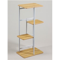 Подставка для цветов Greengo, 4 полки, 36×23×74 см, напольная, каркас металл, полки МДФ, белая