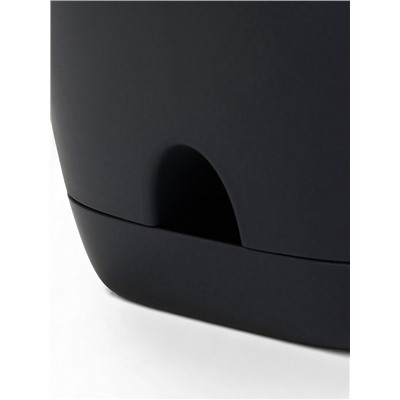 Горшок для цветов «Гранд», 4 л, d=19 см, h=20 см, пластиковый, с прикорневым поливом, графитовый