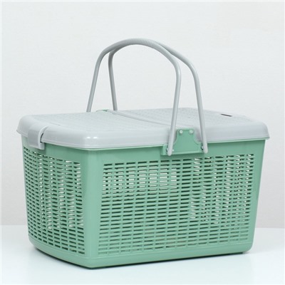 Корзина, 47×36×27.5 см, пластик, оливковая