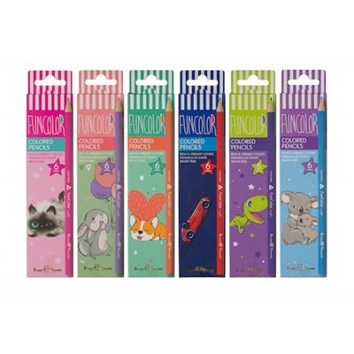Карандаши пластиковые  6цв "FUNCOLOR" 30-0065 трехгранные Bruno Visconti