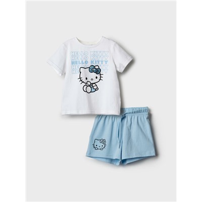 Комплект трикотажный для девочек: фуфайка (футболка), шорты