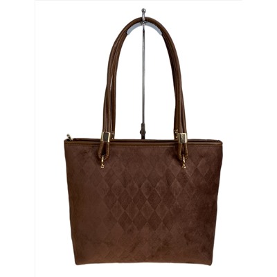 Женская сумка из искусственной замши, цвет шоколад