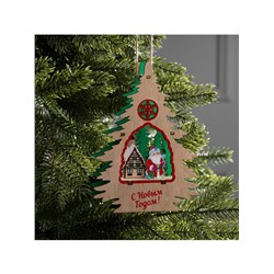 Подвеска световая «Дед Мороз», 13×3×18 см, 6 LED, от батареек, свечение тёплое белое