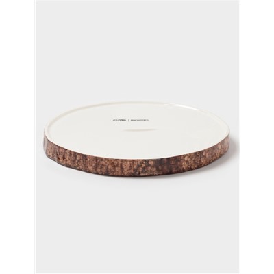 Тарелка Magistro Wood, d=20 см, фарфор, коричневый