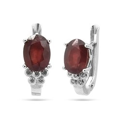 Серьги из серебра рубин, SL-RIC2