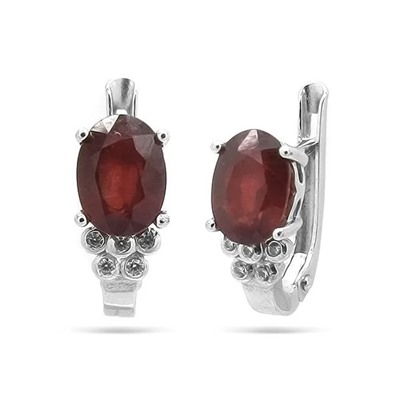 Серьги из серебра рубин, SL-RIC2
