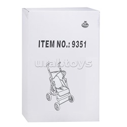 Коляска для кукол металлическая, складная, прогулочная с козырьком, с корзиной, цвет розовый