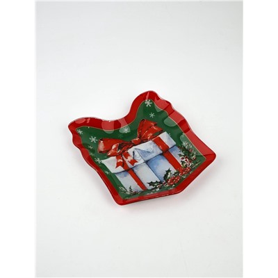 Тарелка новогодняя плоская «Новогодний сюрприз», 15×17.3 см