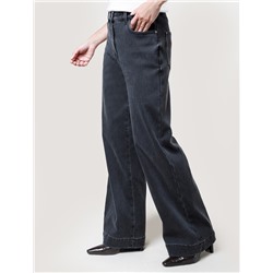 Джинсы-трубы из эластичного денима на флисе