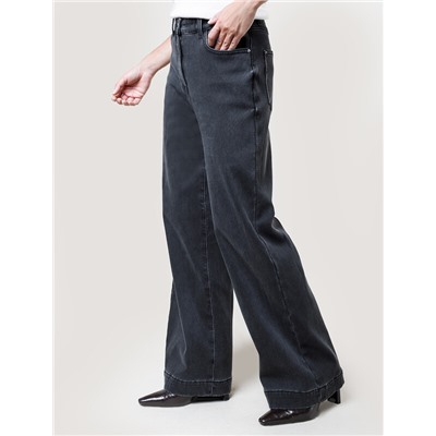 Джинсы-трубы из эластичного денима на флисе