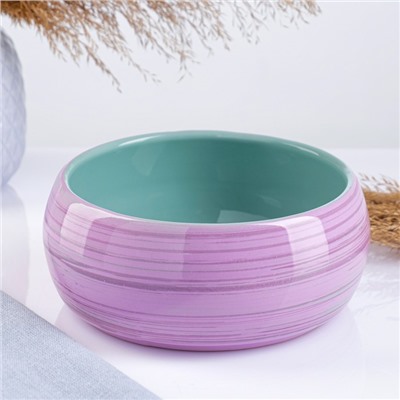 Судок для запекания Борисовская керамика «Лаванда», 900 мл, 16.5×6.5 см, сиреневый