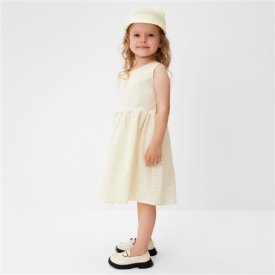 Платье для девочки MINAKU: Cotton collection, рост 92 см, молочное
