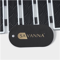 Коврик противоскользящий в ванну на присосках SAVANNA, 40×68 см, цвет чёрный