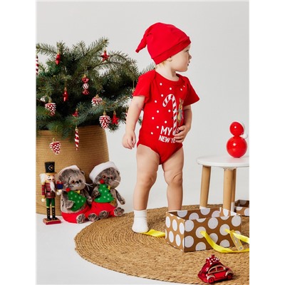 Боди детское «Крошка Я. Первый НГ», рост 80-86 см, красное