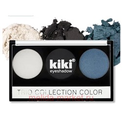 Kiki Тени для век Shadow Trio Collection Color тон 106 белый черный синий