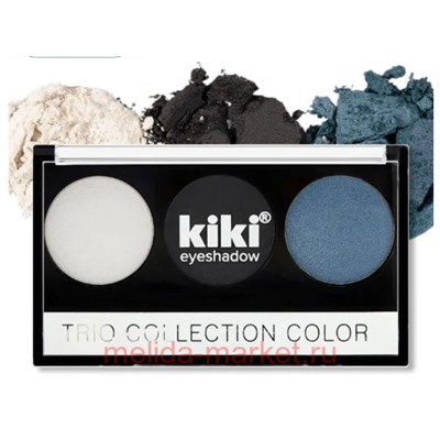 Kiki Тени для век Shadow Trio Collection Color тон 106 белый черный синий