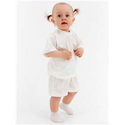 Костюм (шорты и футболка) Крошка Я «Бархат», рост 74-80 см, белый