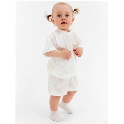 Костюм (шорты и футболка) Крошка Я «Бархат», рост 74-80 см, белый