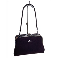 Женская сумка из искусственной кожи и натуральной замши, цвет шоколад