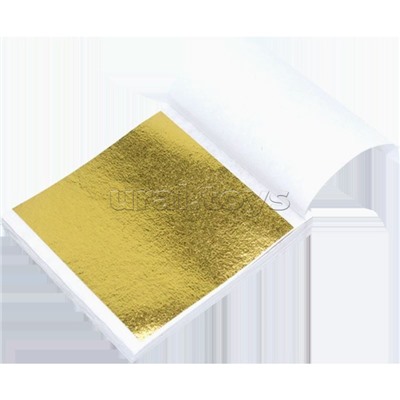 Поталь листовая "Hobby Creative" А7 (80x85 мм) 100 л, плотность бумаги для основы 55 г/м², пластиковый пакет, золотистая