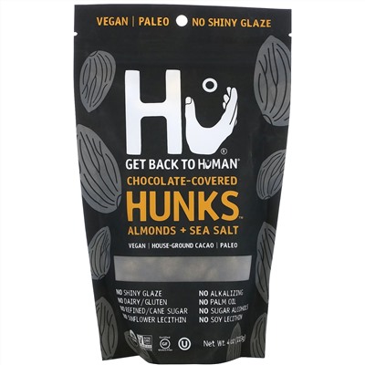 Hu, Chocolate Covered Hunks, Almonds + Sea Salt, 4 oz (113 g)
