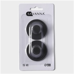 Крючки самоклеящиеся SAVANNA Black Loft, 2 шт., металл, 3×5.2 см, чёрные