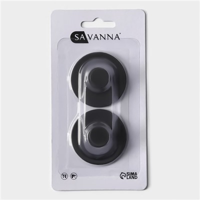 Крючки самоклеящиеся SAVANNA Black Loft, 2 шт., металл, 3×5.2 см, чёрные
