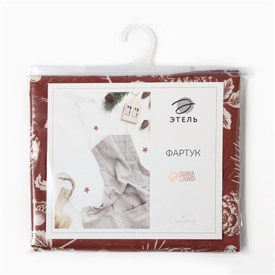 Фартук новогодний «Этель» «New Year's plants» 60×70 см, 100% хл, рогожка 186 г/м²