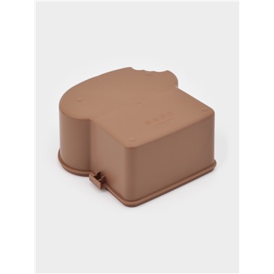 Ланч - бокс контейнер для еды Доляна «Завтрак», 3 ячейки, вилка, ложка, 16×15.5×8 см, пластик, коричневый