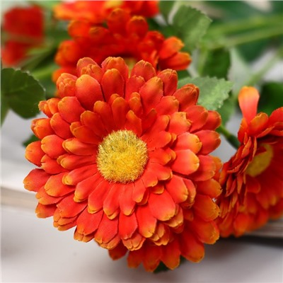 Цветы искусственные «Пижма девичья», 6×65 см, ярко-оранжевые