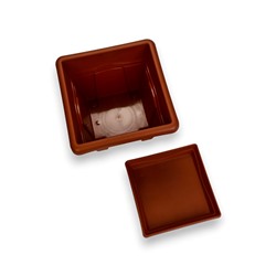 Горшок для цветов с поддоном «Квадро», 12.2 л, пластиковый, терракотовый