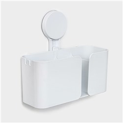 Полка для ванной Доляна Witlen, органайзер настенный, на липучке, 21×19×9 см, белая